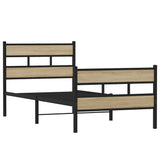 Vidaxl bedframe zonder matras metaal sonoma eikenkleurig 100x190 cm