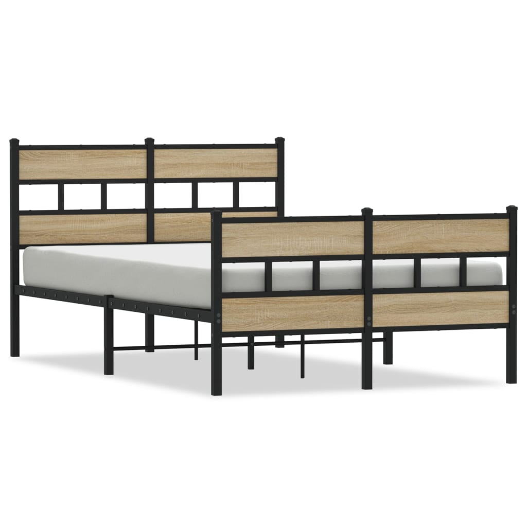 Vidaxl bedframe zonder matras metaal sonoma eikenkleurig 120x190 cm