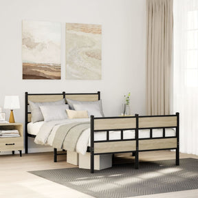 Vidaxl bedframe zonder matras metaal sonoma eikenkleurig 120x190 cm