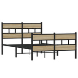 Vidaxl bedframe zonder matras metaal sonoma eikenkleurig 120x200 cm