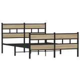 Vidaxl bedframe zonder matras metaal sonoma eikenkleurig 140x190 cm