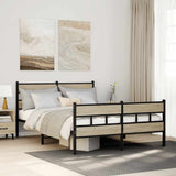 Vidaxl bedframe zonder matras metaal sonoma eikenkleurig 140x190 cm