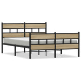 Vidaxl bedframe zonder matras metaal sonoma eikenkleurig 140x200 cm