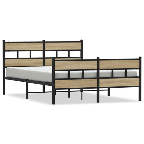Vidaxl bedframe zonder matras metaal sonoma eikenkleurig 140x200 cm