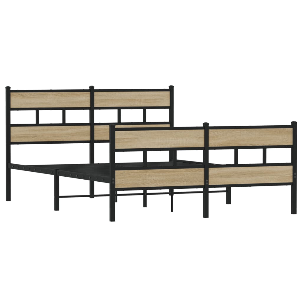 Vidaxl bedframe zonder matras metaal sonoma eikenkleurig 140x200 cm