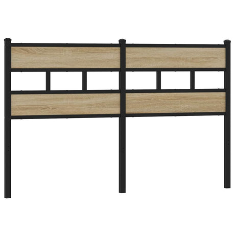 Vidaxl vervangend hoofdbord 135 cm ijzer en sonoma eikenkleurig