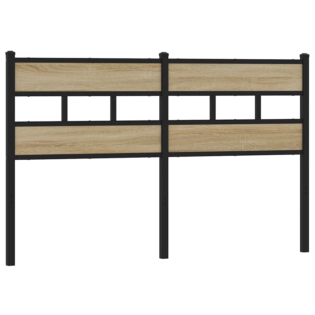 Vidaxl vervangend hoofdbord 150 cm ijzer en sonoma eikenkleurig