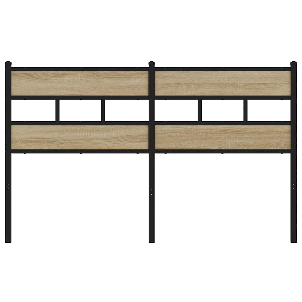 Vidaxl vervangend hoofdbord 150 cm ijzer en sonoma eikenkleurig