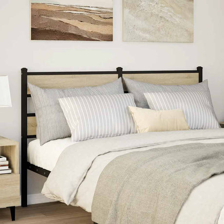 Vidaxl vervangend hoofdbord 160 cm ijzer en sonoma eikenkleurig