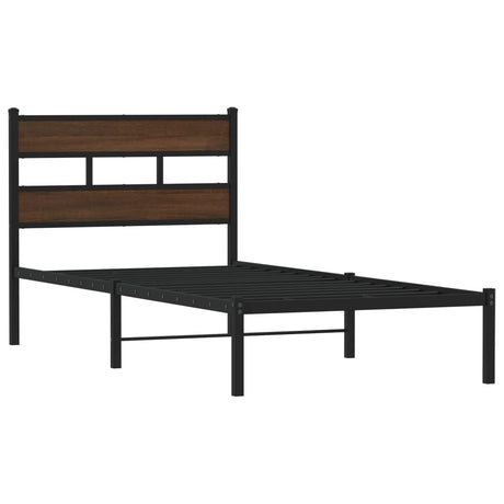 Vidaxl bedframe met hoofdbord zonder matras bruin eikenkleur 80x200 cm