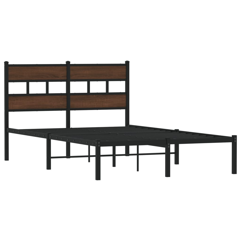 Vidaxl bedframe met hoofdbord zonder matras bruin eiken 120x190 cm