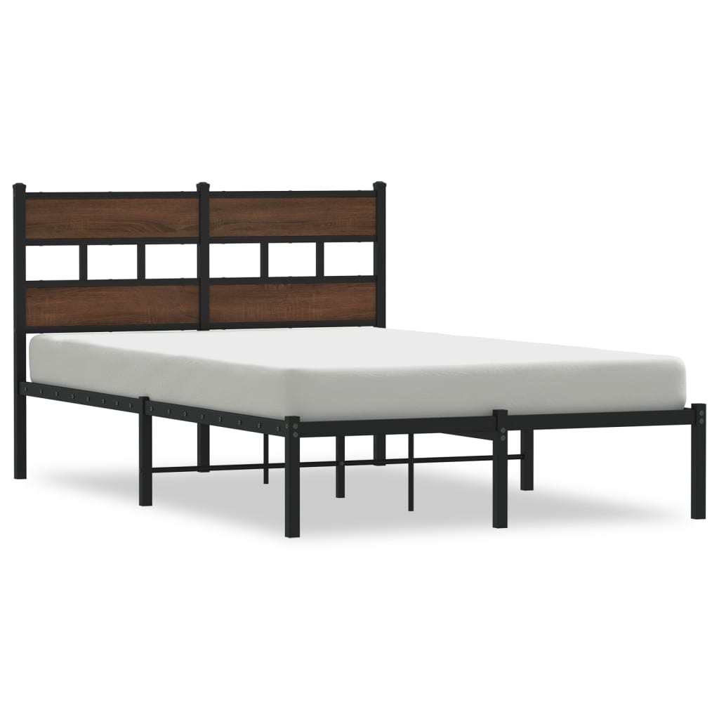 Vidaxl bedframe met hoofdbord zonder matras bruin eiken 120x200 cm
