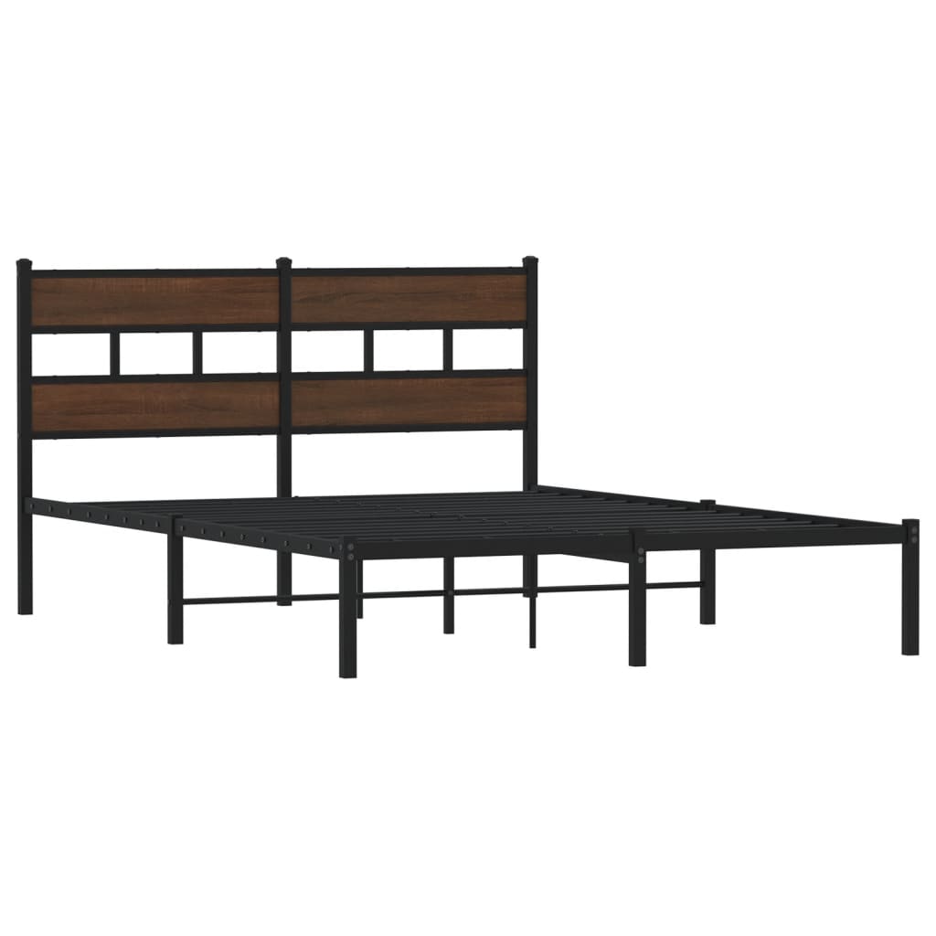 Vidaxl bedframe met hoofdbord zonder matras bruin eiken 140x190 cm