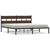 Vidaxl bedframe met hoofdbord zonder matras bruin eiken 183x213 cm