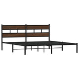 Vidaxl bedframe met hoofdbord zonder matras bruin eiken 193x203 cm
