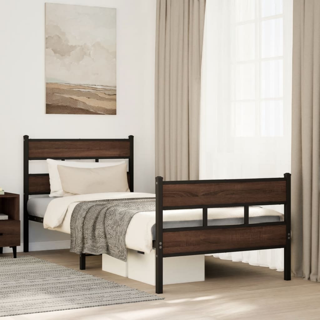 Vidaxl bedframe met hoofdbord en voetbord zonder matras 75x190 cm