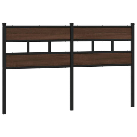 Vidaxl vervangend hoofdbord 140 cm bewerkt hout en staal bruin eikenkleurig