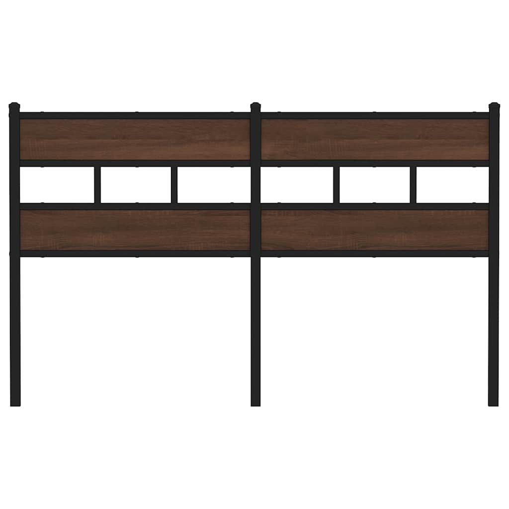 Vidaxl vervangend hoofdbord 140 cm bewerkt hout en staal bruin eikenkleurig