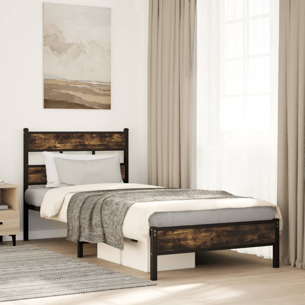 Vidaxl bedframe met hoofdbord zonder matras sonoma eiken 90x190 cm