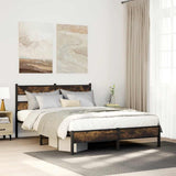 Vidaxl bedframe met hoofdbord zonder matras sonoma eiken 137x190 cm