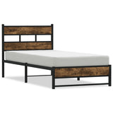 Vidaxl bedframe zonder matras metaal gerookt eikenkleurig 107x203 cm