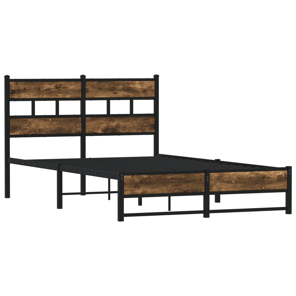 Vidaxl bedframe zonder matras metaal gerookt eikenkleurig 120x200 cm