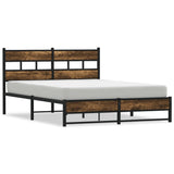Vidaxl bedframe zonder matras metaal gerookt eikenkleurig 140x200 cm