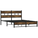 Vidaxl bedframe zonder matras metaal gerookt eikenkleurig 140x200 cm