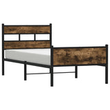 Vidaxl bedframe zonder matras hout gerookt eikenkleurig 75x190 cm