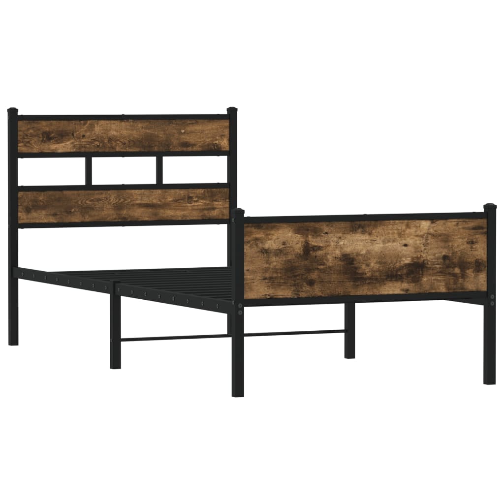 Vidaxl bedframe zonder matras hout gerookt eikenkleurig 90x190 cm