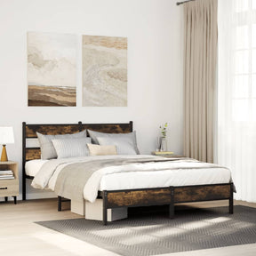 Vidaxl bedframe zonder matras hout gerookt eikenkleurig 90x190 cm