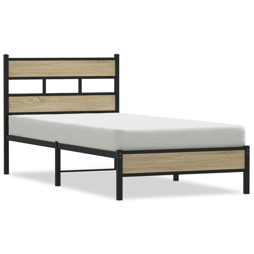 Vidaxl bedframe zonder matras hout sonoma eikenkleurig 75x190 cm