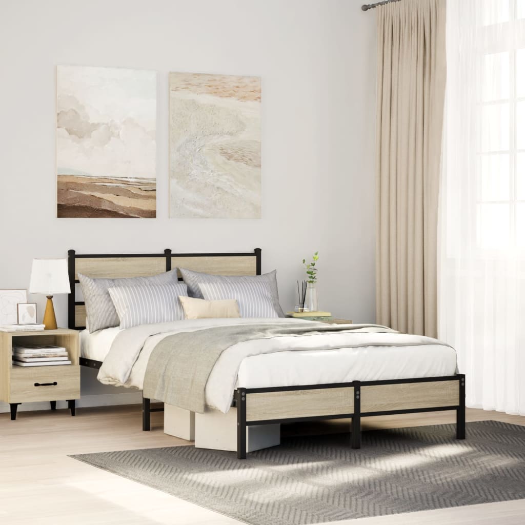 Vidaxl bedframe zonder matras hout sonoma eikenkleurig 120x200 cm
