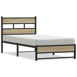 Vidaxl bedframe zonder matras metaal sonoma eikenkleurig 100x200 cm