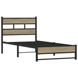 Vidaxl bedframe zonder matras metaal sonoma eikenkleurig 100x200 cm