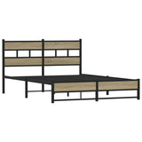 Vidaxl bedframe zonder matras metaal sonoma eikenkleurig 140x190 cm