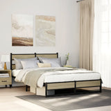 Vidaxl bedframe zonder matras metaal sonoma eikenkleurig 140x190 cm
