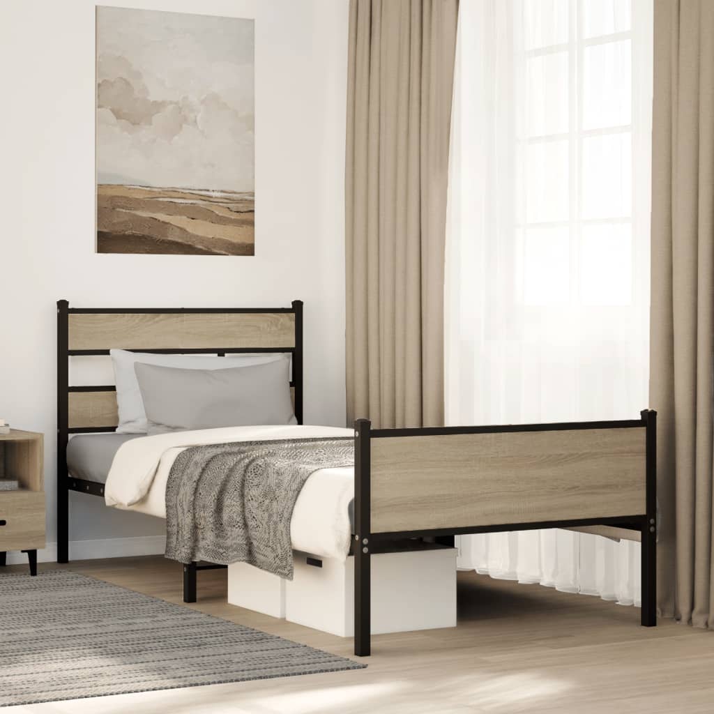 Vidaxl bedframe zonder matras hout sonoma eikenkleurig 100x190 cm