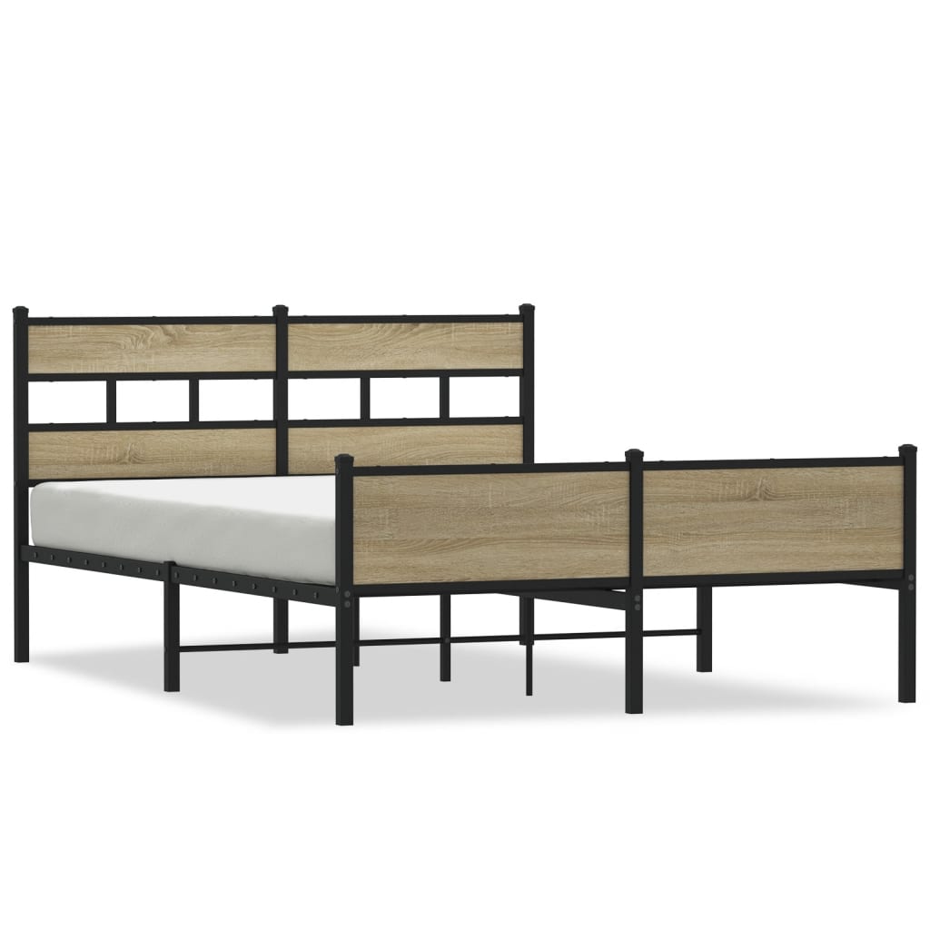 Vidaxl bedframe zonder matras hout sonoma eikenkleurig 137x190 cm