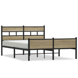 Vidaxl bedframe zonder matras hout sonoma eikenkleurig 137x190 cm