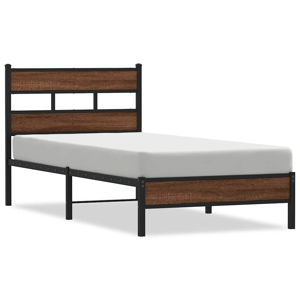 Vidaxl bedframe zonder matras bewerkt hout bruin eikenkleur 90x200 cm