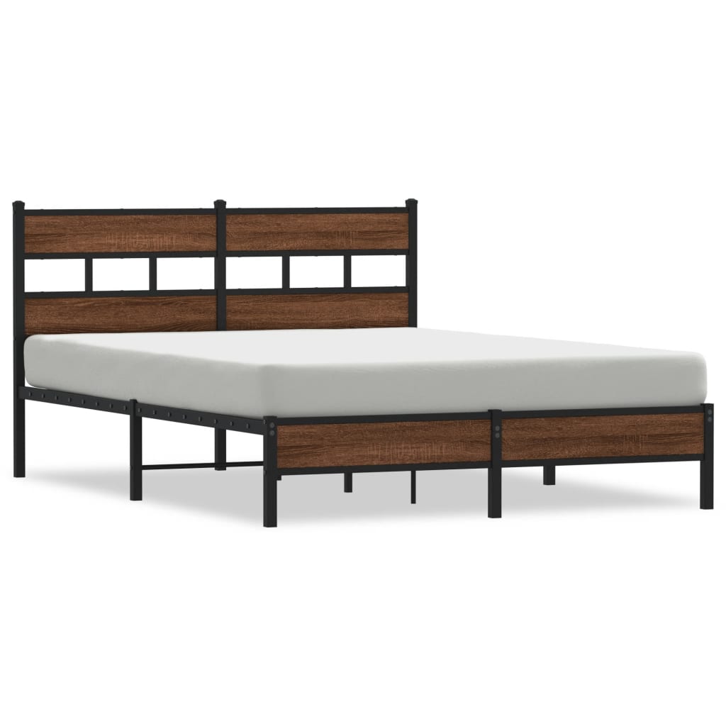 Vidaxl bedframe zonder matras bewerkt hout bruin eikenkleur 137x190 cm