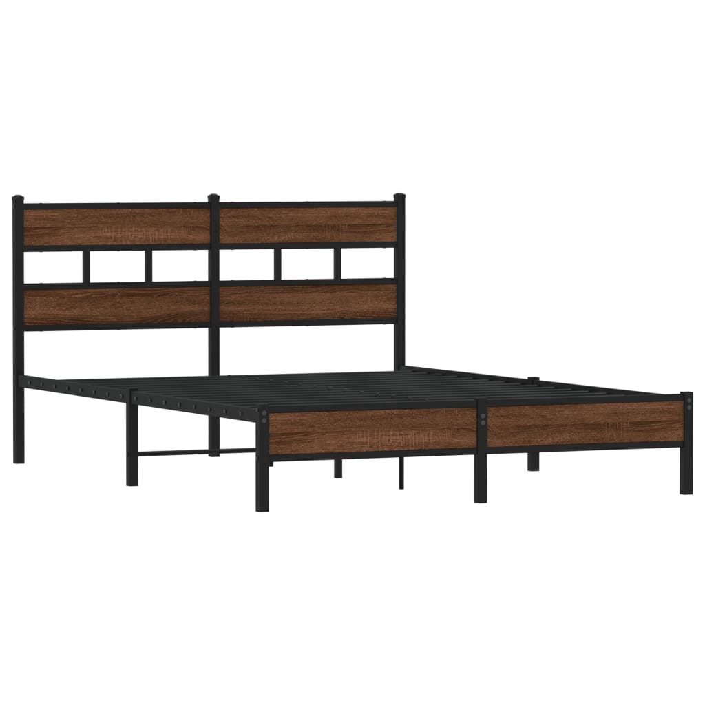 Vidaxl bedframe zonder matras bewerkt hout bruin eikenkleur 137x190 cm