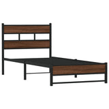 Vidaxl bedframe zonder matras metaal bruin eikenkleurig 90x190 cm