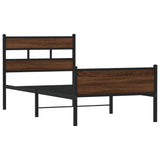 Vidaxl bedframe zonder matras bewerkt hout bruin eikenkleur 75x190 cm