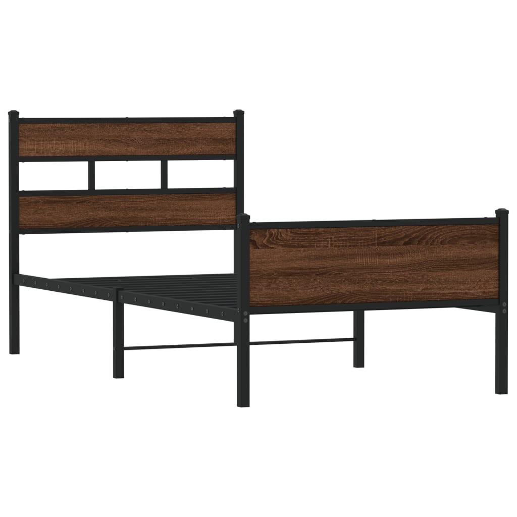 Vidaxl bedframe zonder matras bewerkt hout bruin eikenkleur 80x200 cm