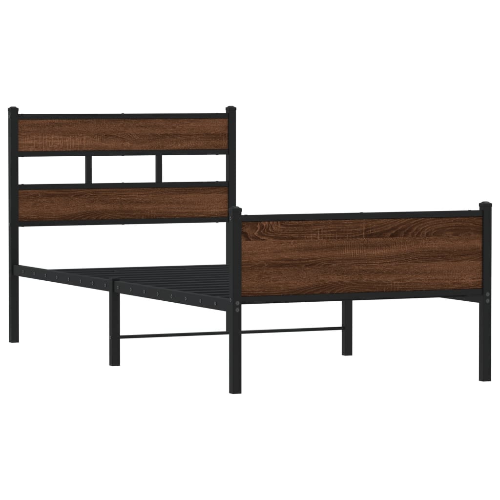 Vidaxl bedframe zonder matras bewerkt hout bruin eikenkleur 90x190 cm