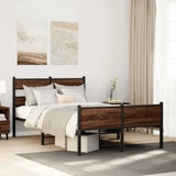 Vidaxl bedframe zonder matras bewerkt hout bruin eikenkleur 120x190 cm