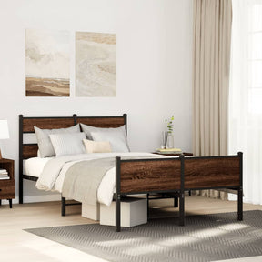 Vidaxl bedframe zonder matras bewerkt hout bruin eikenkleur 120x190 cm