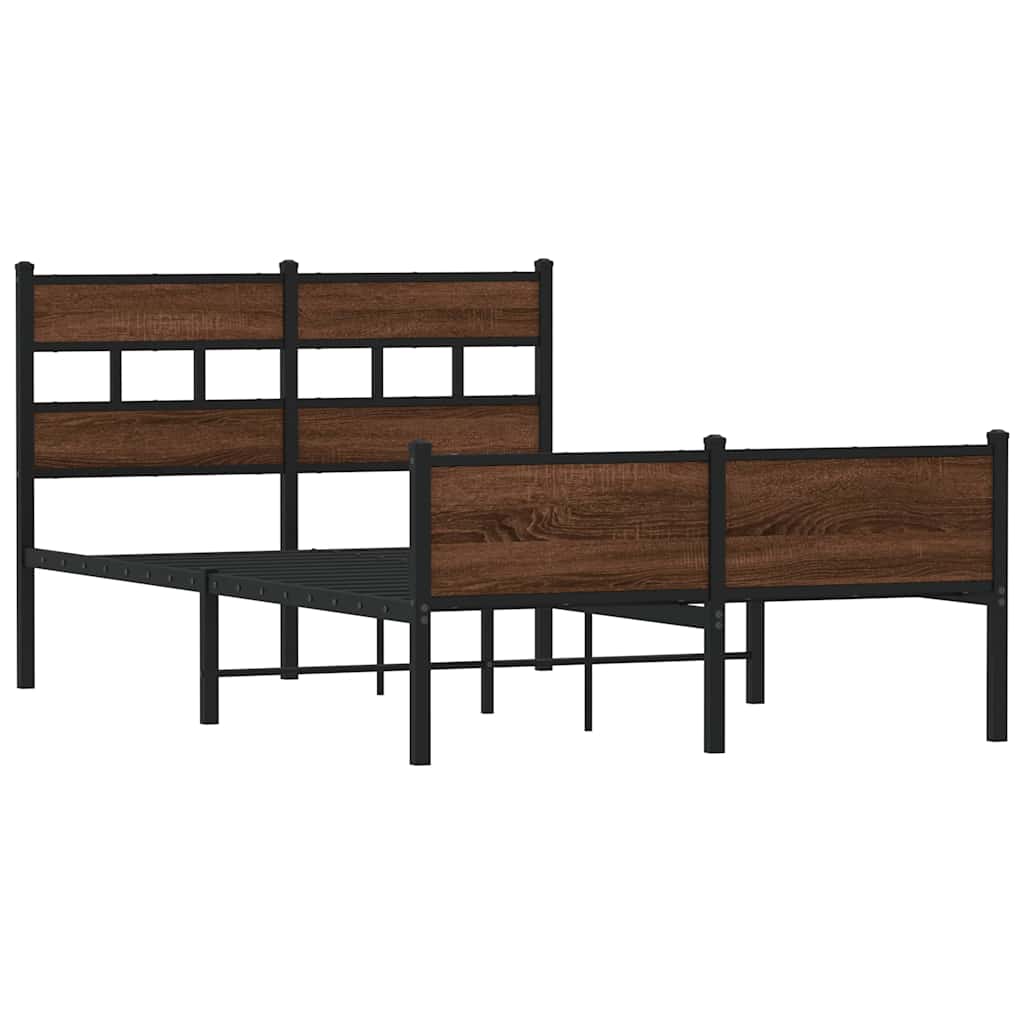 Vidaxl bedframe zonder matras bewerkt hout bruin eikenkleur 120x200 cm